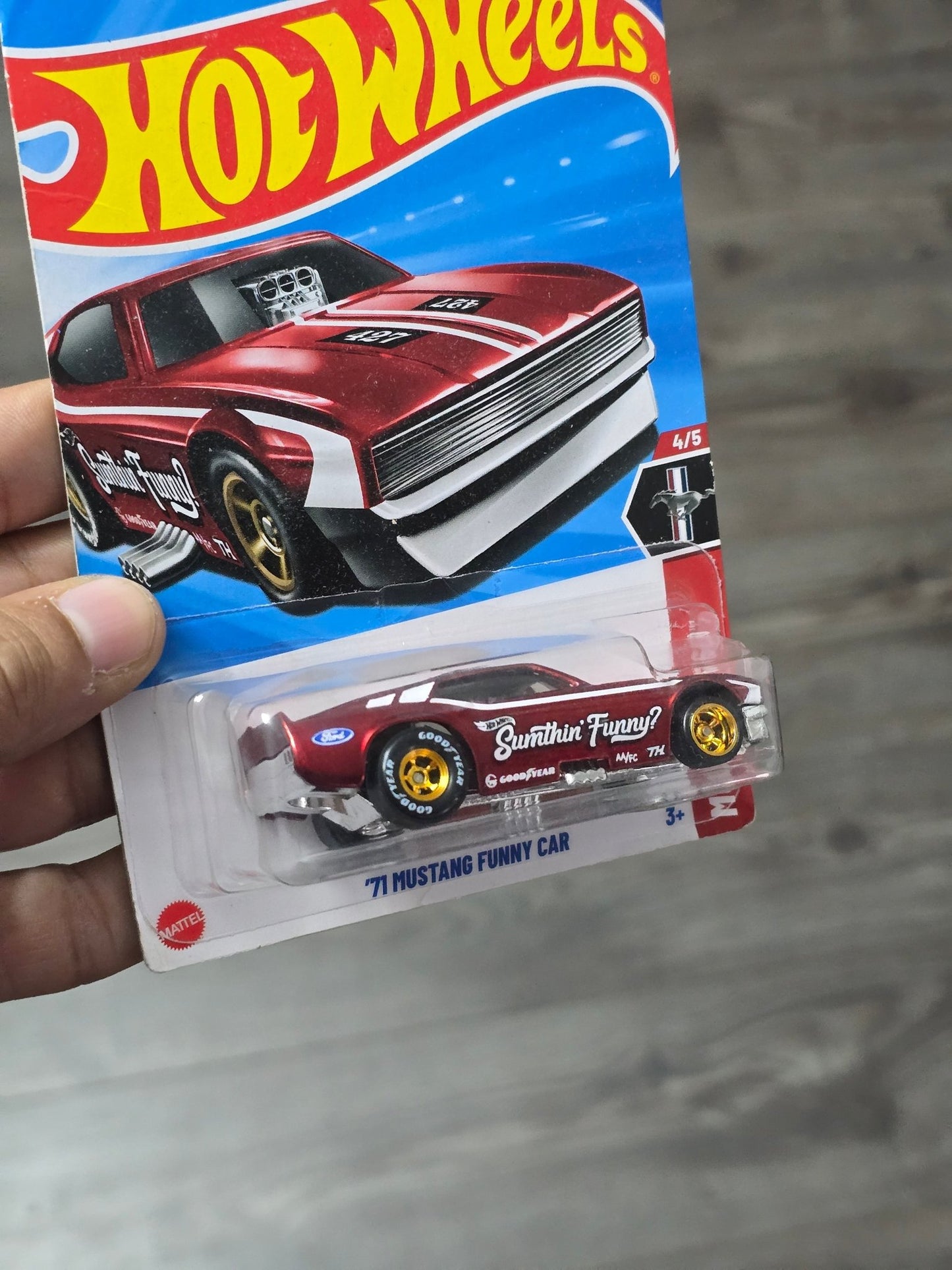 Hot Wheels 1971 Ford Mustang Funny Car Super Treasure Hunt (STH) - Kinder Logs