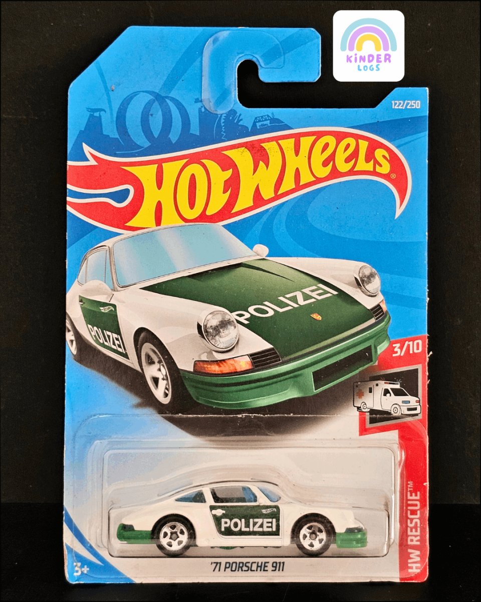 Hot Wheels 1971 Porsche 911 Police Car - Kinder Logs