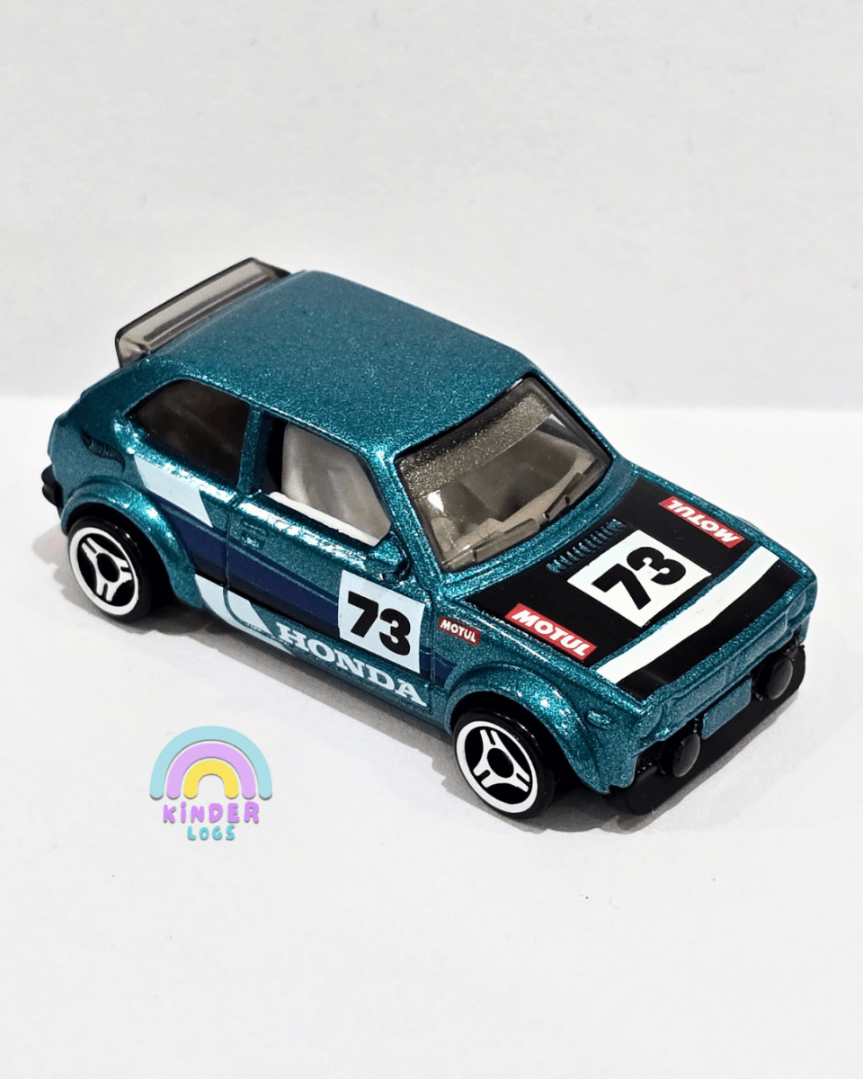 Hot Wheels 1973 Honda Civic Custom - Turquoise (Uncarded) - Kinder Logs