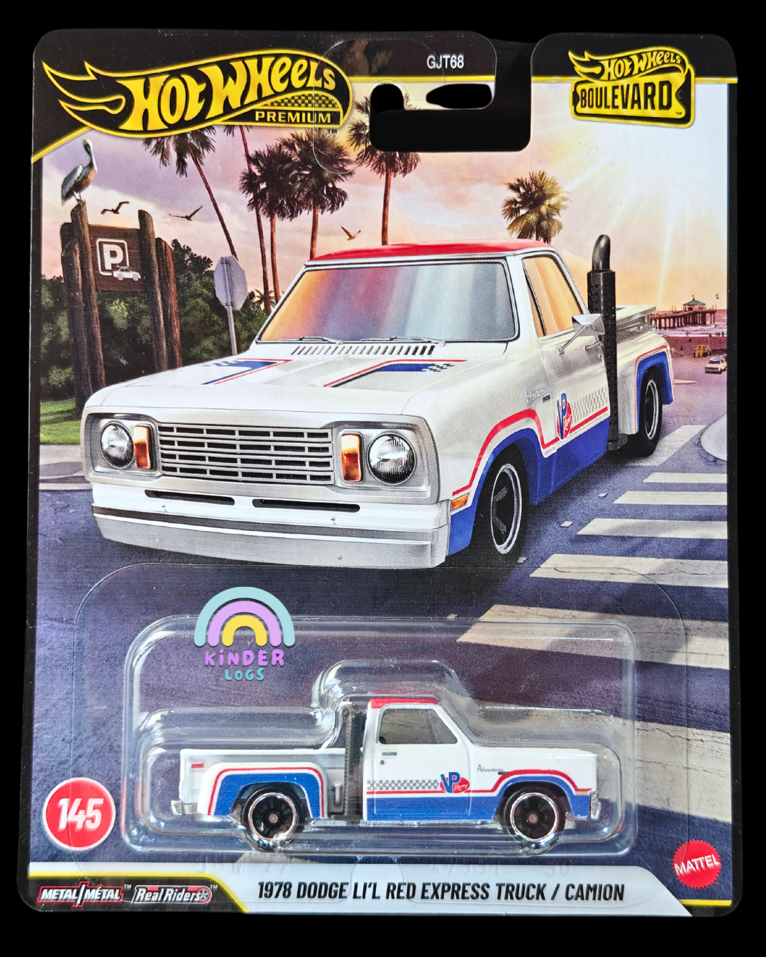 Hot Wheels 1978 Dodge Li'l Red Express - Boulevard 145 (Imported) - Kinder Logs