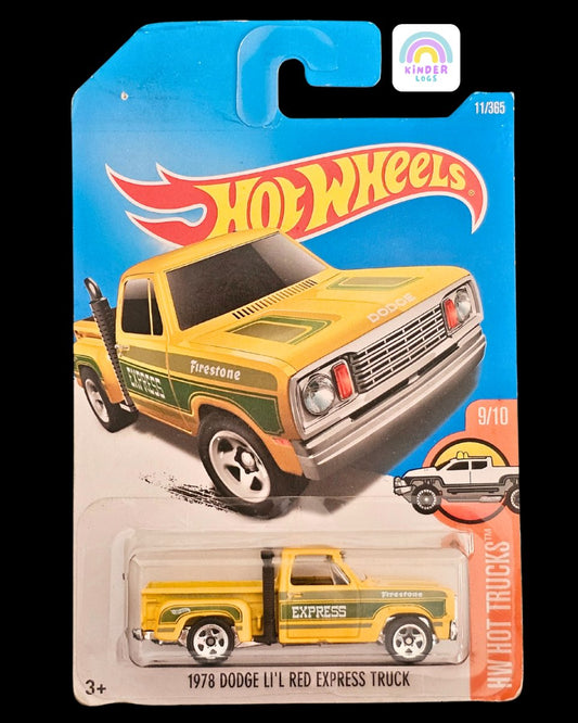 Hot Wheels 1978 Dodge Little Red Express Truck (Yellow) - Kinder Logs