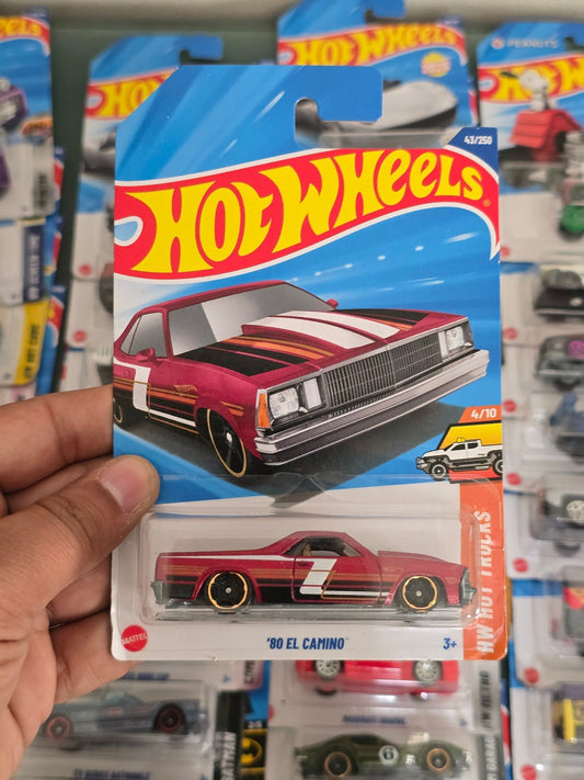Hot Wheels 1980 Chevy El Camino - Red (Imported) - Kinder Logs
