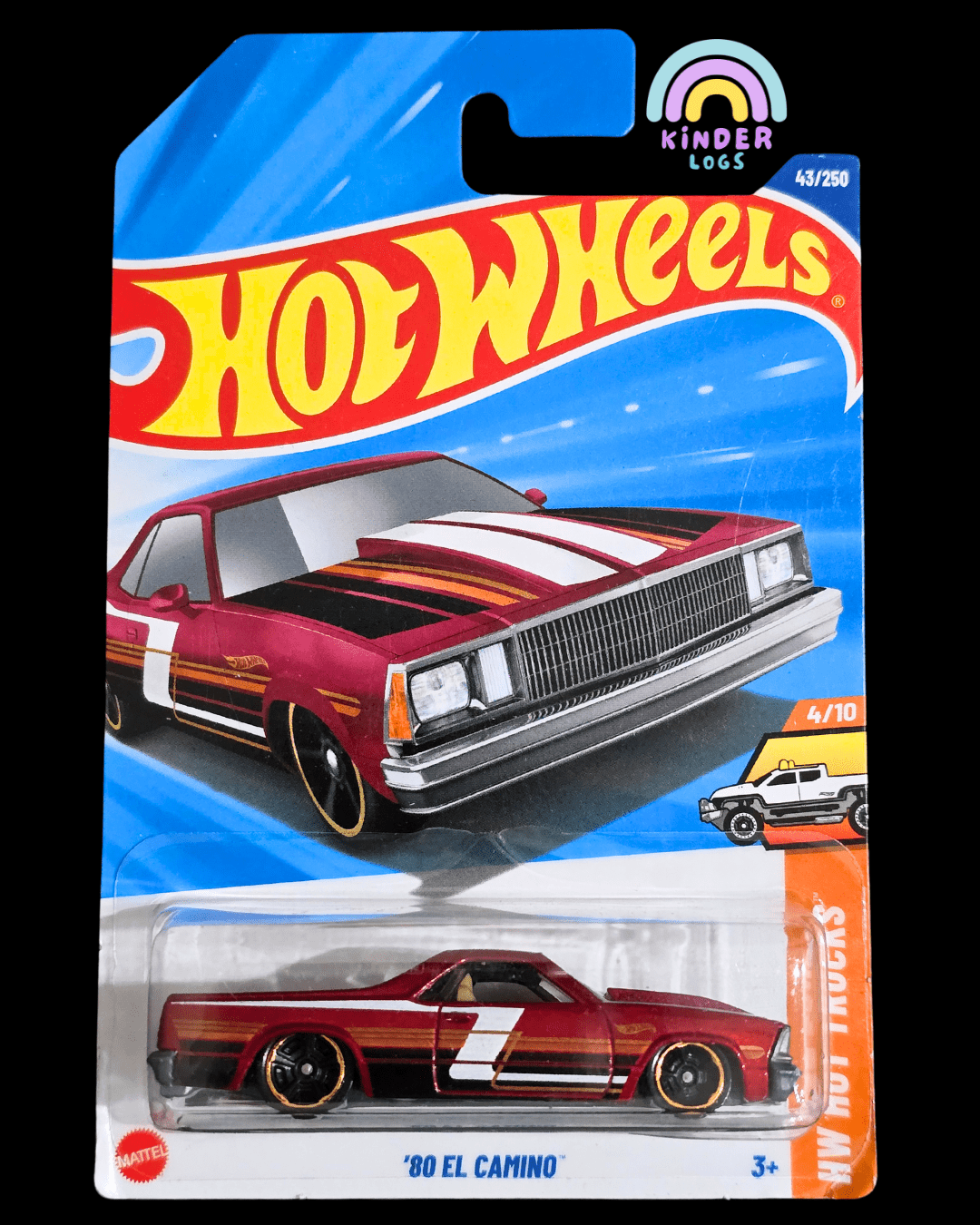 Hot Wheels 1980 Chevy El Camino - Red (Imported) - Kinder Logs
