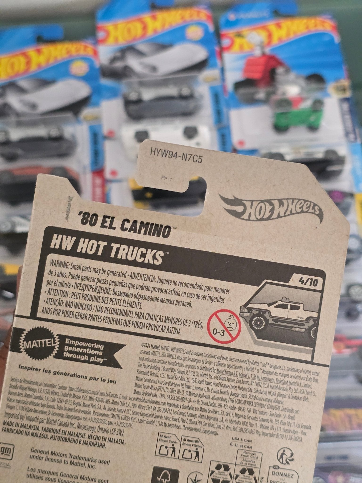 Hot Wheels 1980 Chevy El Camino - Red (Imported) - Kinder Logs
