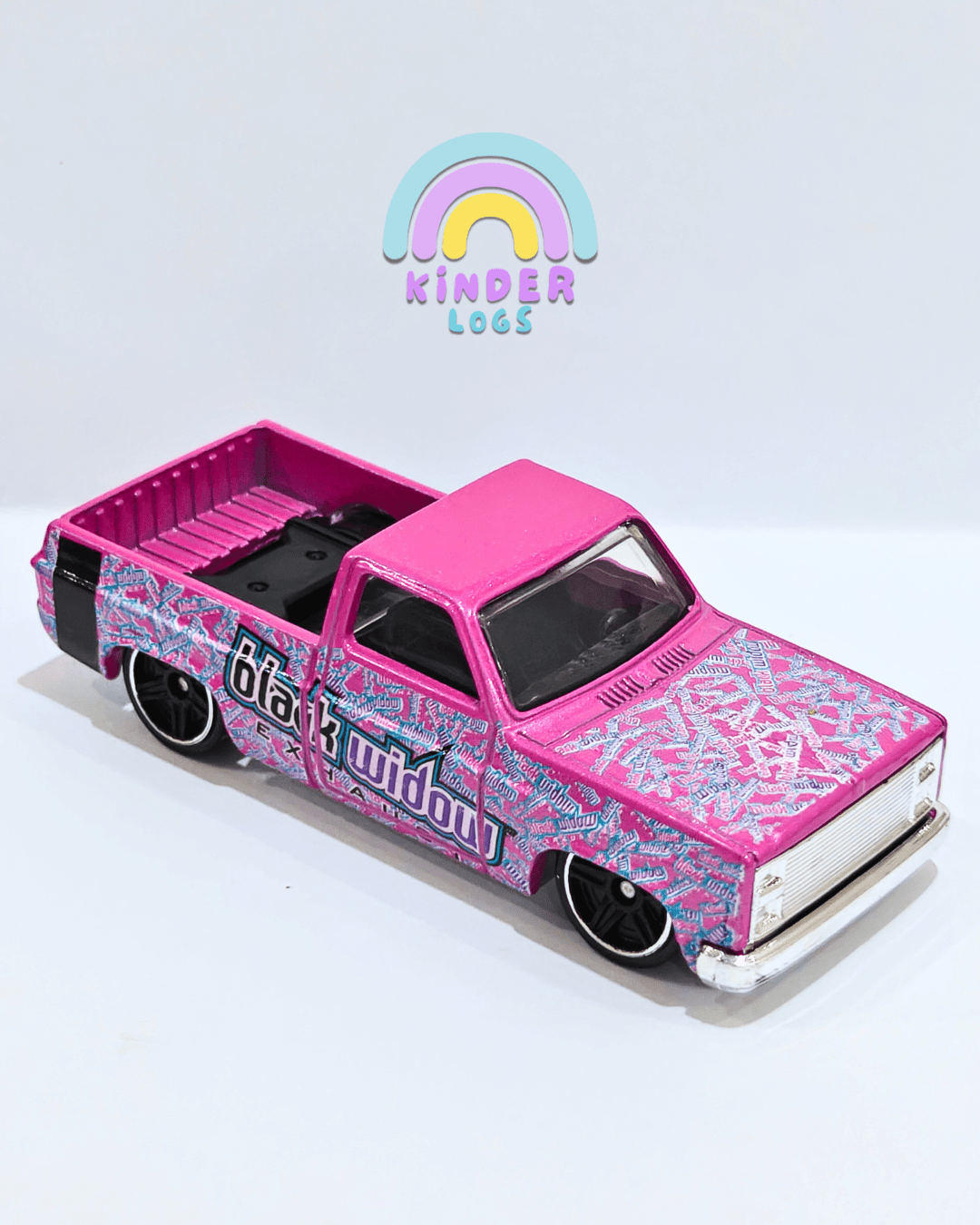 Hot Wheels 1983 Chevrolet Silverado - Pink (Uncarded - New) - Kinder Logs