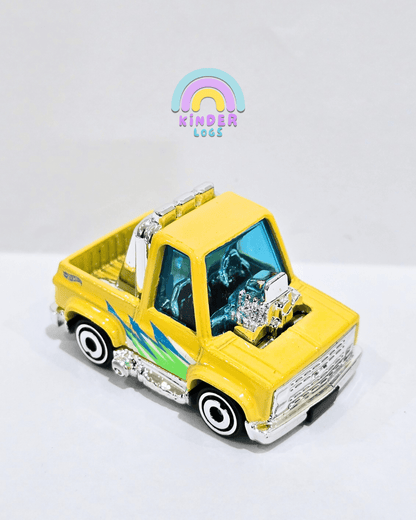 Hot Wheels 1983 Chevrolet Silverado Tooned - Yellow (Uncarded) - Kinder Logs