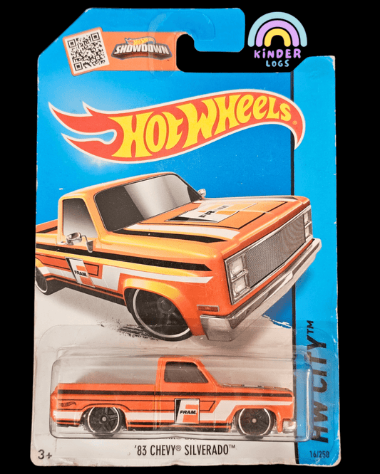 Hot Wheels 1983 Chevy Silverado - Orange - Kinder Logs