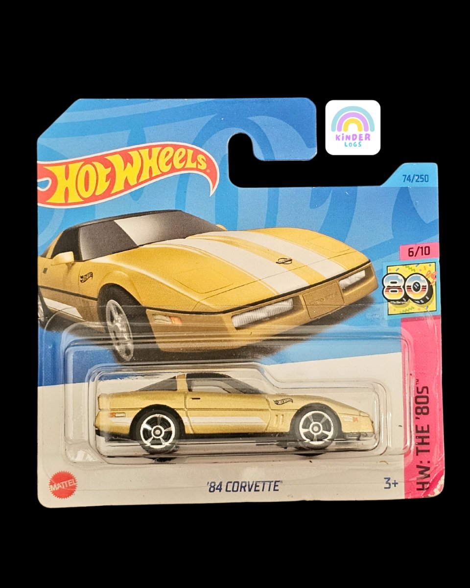 Hot Wheels 1984 Chevrolet Corvette - Short Card - Kinder Logs