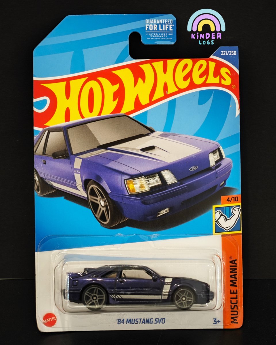 Hot Wheels 1984 Ford Mustang SVO (Purple) - Kinder Logs