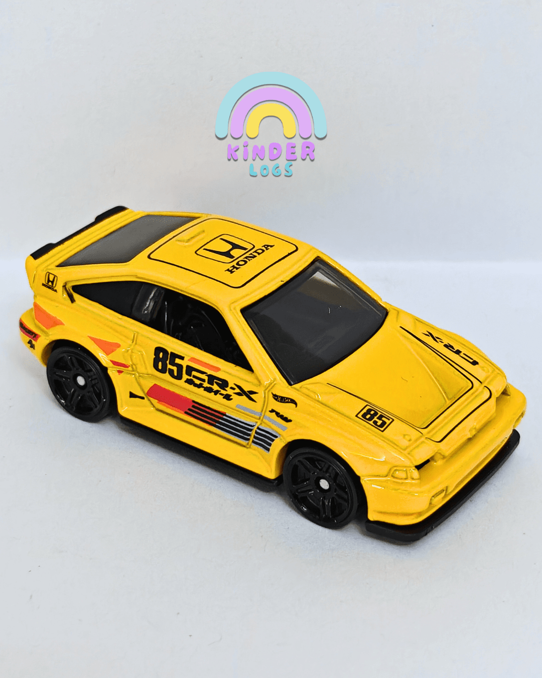 Hot Wheels 1985 Honda CR - X - Yellow (Uncarded - New) - Kinder Logs