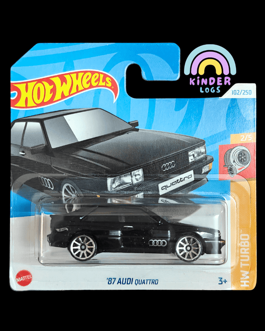 Hot Wheels 1987 Audi Quattro - Black (Short Card - Imported) - Kinder Logs