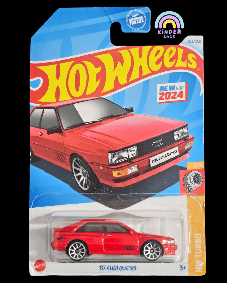 Hot Wheels 1987 Audi Quattro - Guaranteed For Life (Imported) - Kinder Logs