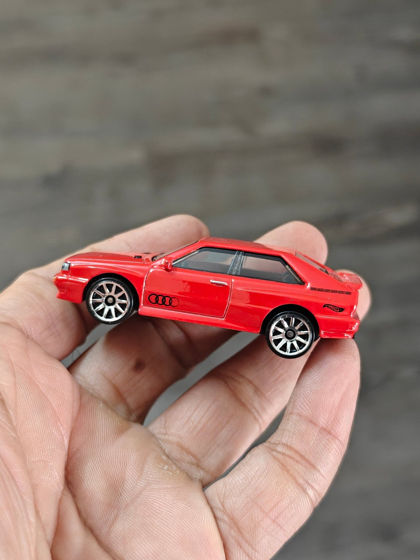 Hot Wheels 1987 Audi Quattro - Red Imported (Uncarded - New) - Kinder Logs