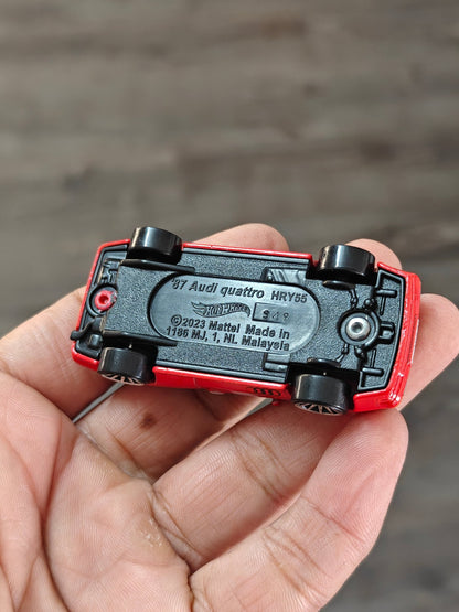 Hot Wheels 1987 Audi Quattro - Red Imported (Uncarded - New) - Kinder Logs