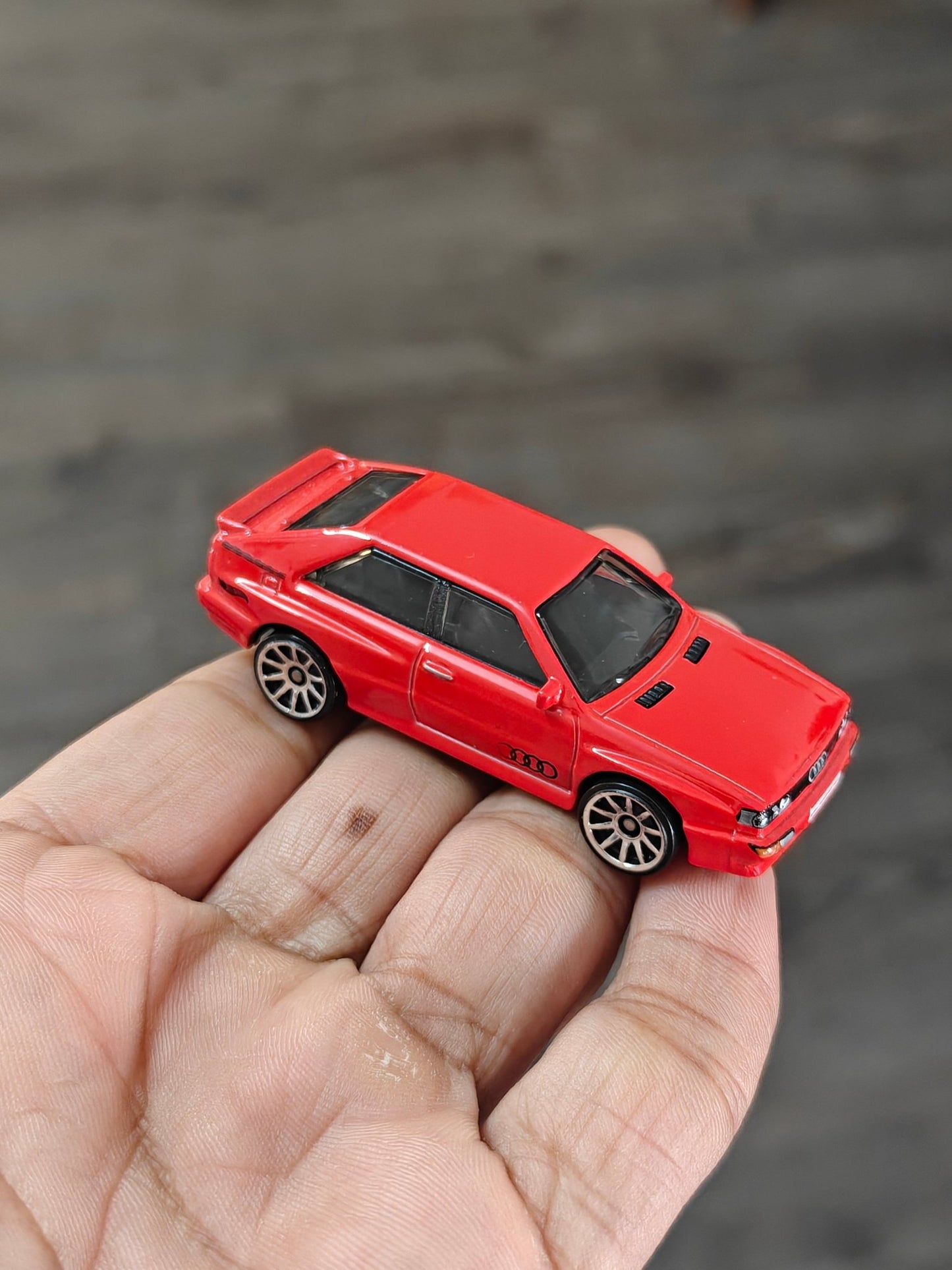 Hot Wheels 1987 Audi Quattro - Red Imported (Uncarded - New) - Kinder Logs