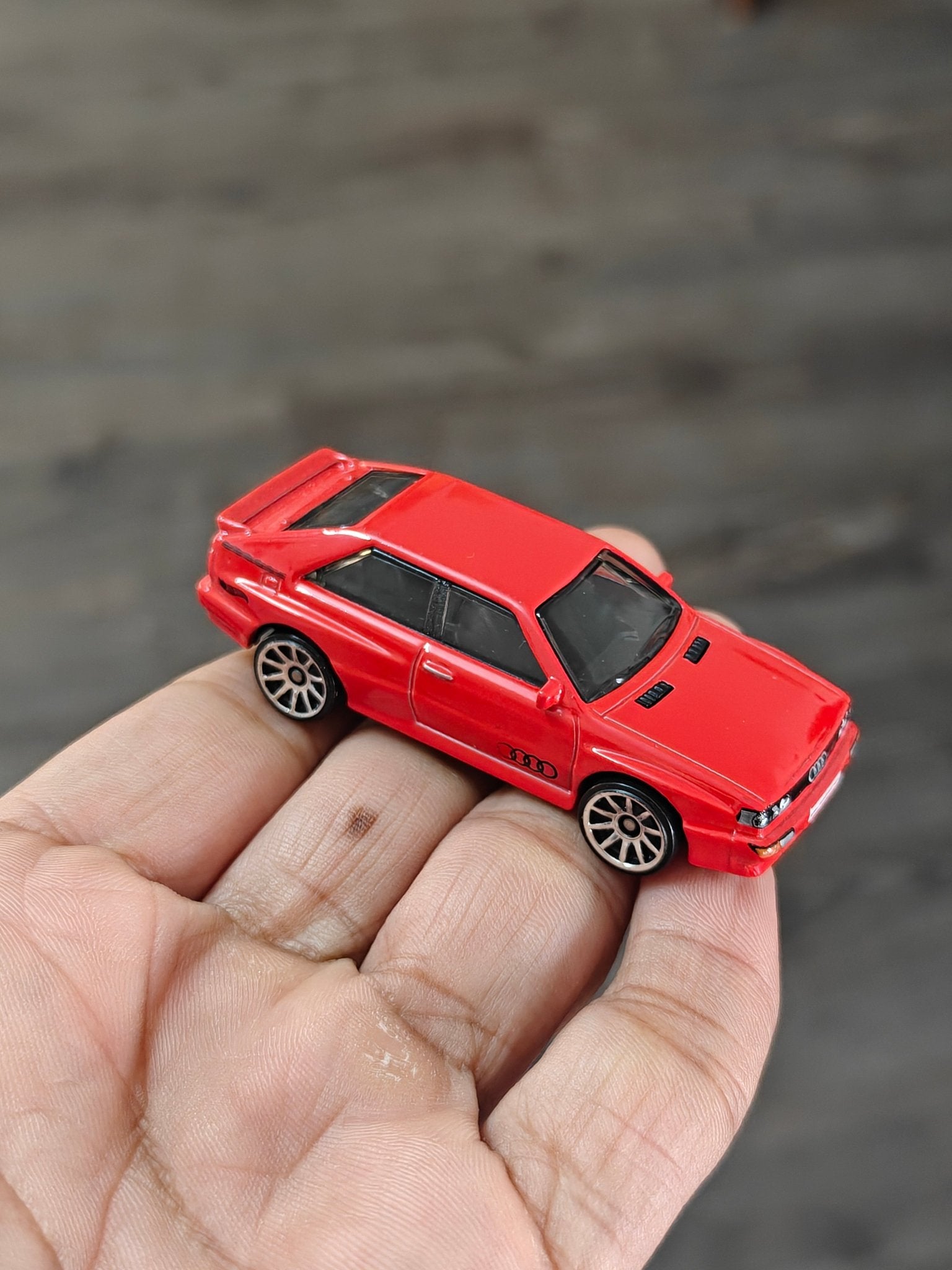 Hot Wheels 1987 Audi Quattro - Red Imported (Uncarded - New) - Kinder Logs