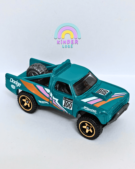Hot Wheels 1987 Dodge D100 - Teal (Uncarded - New) - Kinder Logs