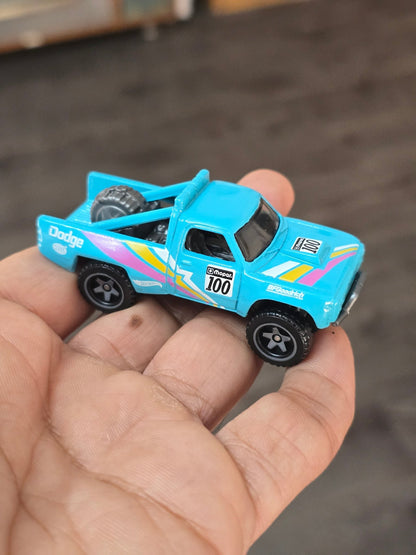 Hot Wheels 1987 Dodge D100 - Turquoise (Uncarded - New) - Kinder Logs
