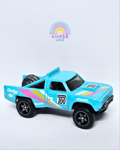 Hot Wheels 1987 Dodge D100 - Turquoise (Uncarded - New) - Kinder Logs
