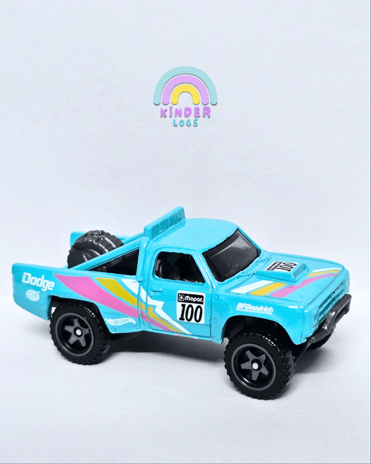Hot Wheels 1987 Dodge D100 - Turquoise (Uncarded - New) - Kinder Logs