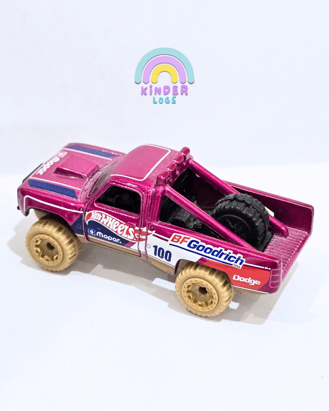 Hot Wheels 1987 Dodge D100 (Used Car) - Kinder Logs