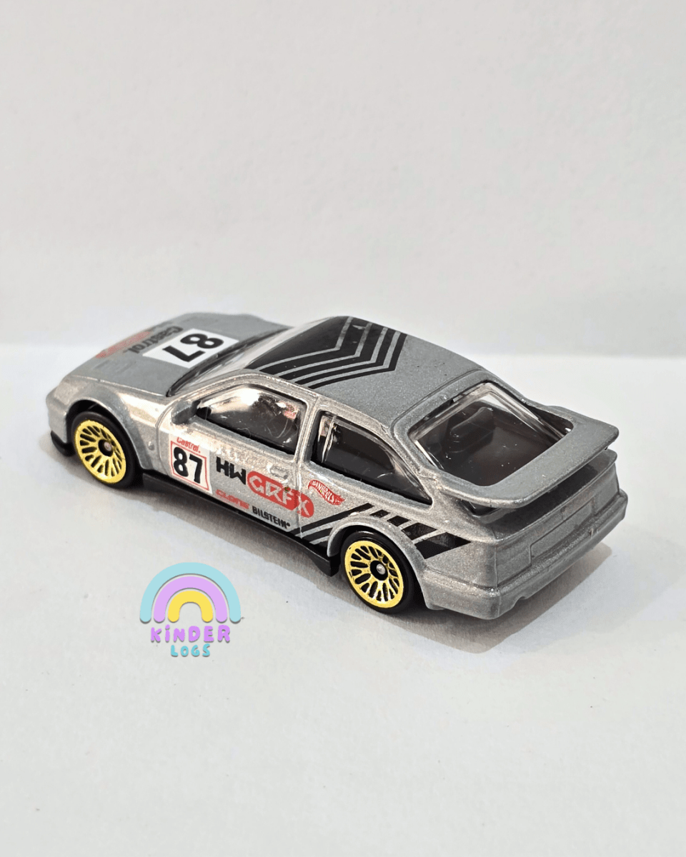 Hot Wheels 1987 Ford Sierra Cosworth - Silver (Uncarded) - Kinder Logs