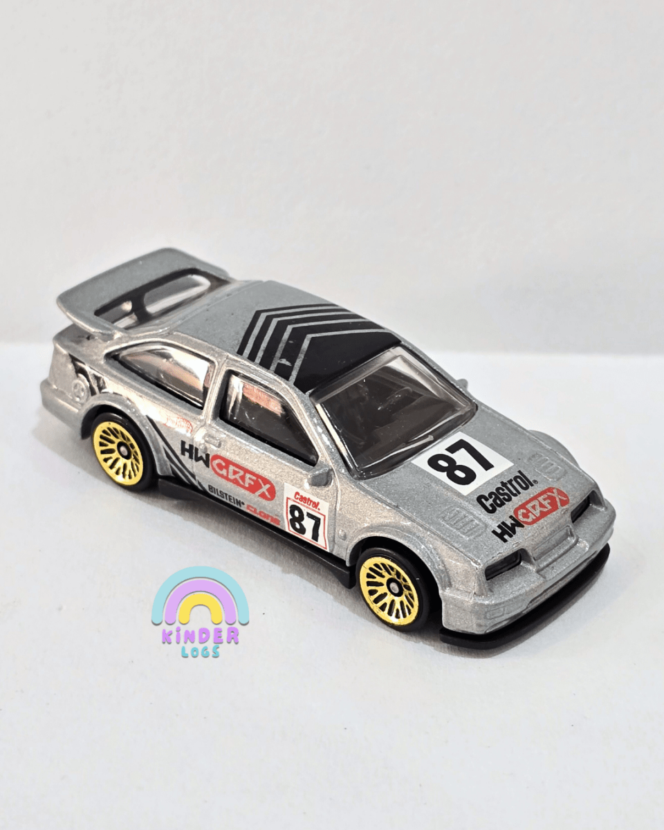 Hot Wheels 1987 Ford Sierra Cosworth - Silver (Uncarded) - Kinder Logs