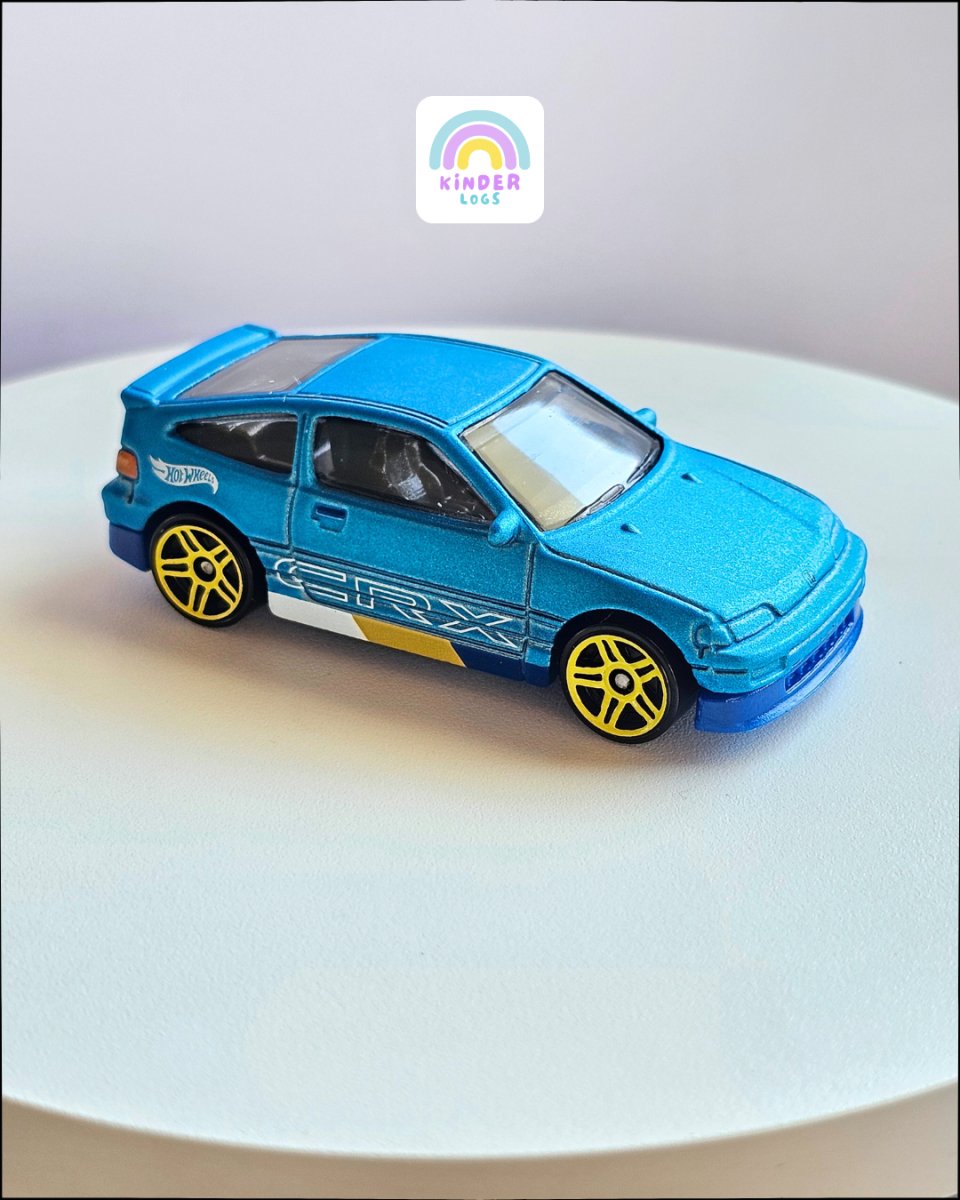 Hot Wheels 1988 Honda CR - X - Blue Color (Uncarded) - Kinder Logs