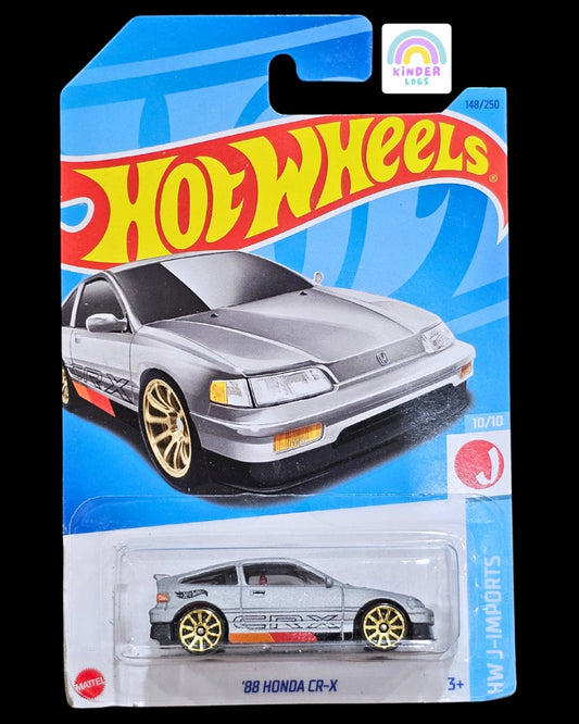 Hot Wheels 1988 Honda CR - X - Silver Color - Kinder Logs