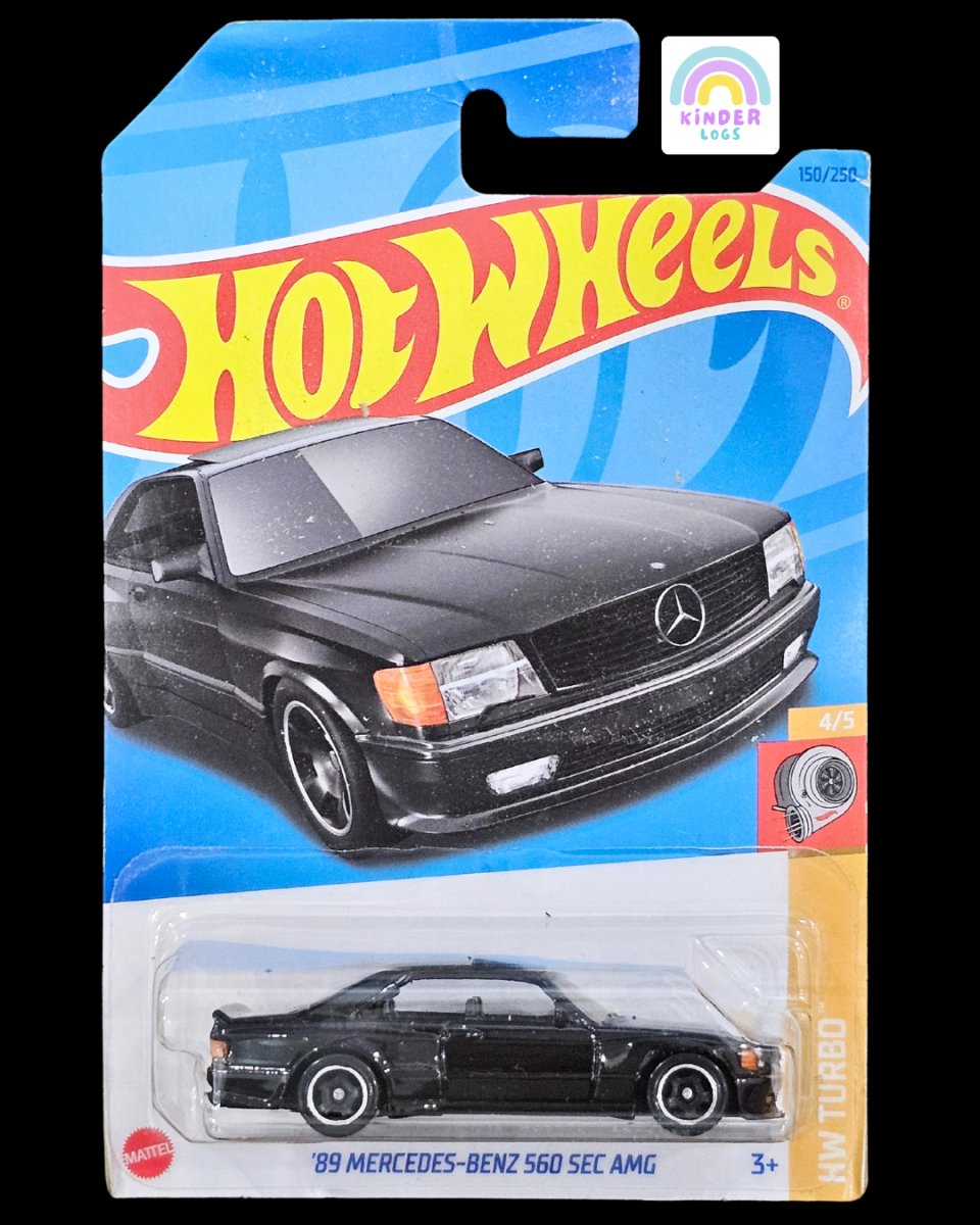 Hot Wheels 1989 Mercedes - Benz 560 SEC AMG - Black Color - Kinder Logs