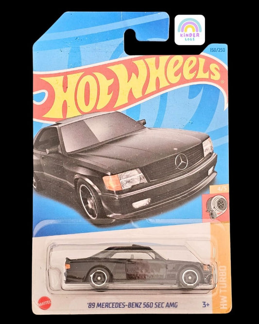 Hot Wheels 1989 Mercedes - Benz 560 SEC AMG - Black Color - Kinder Logs