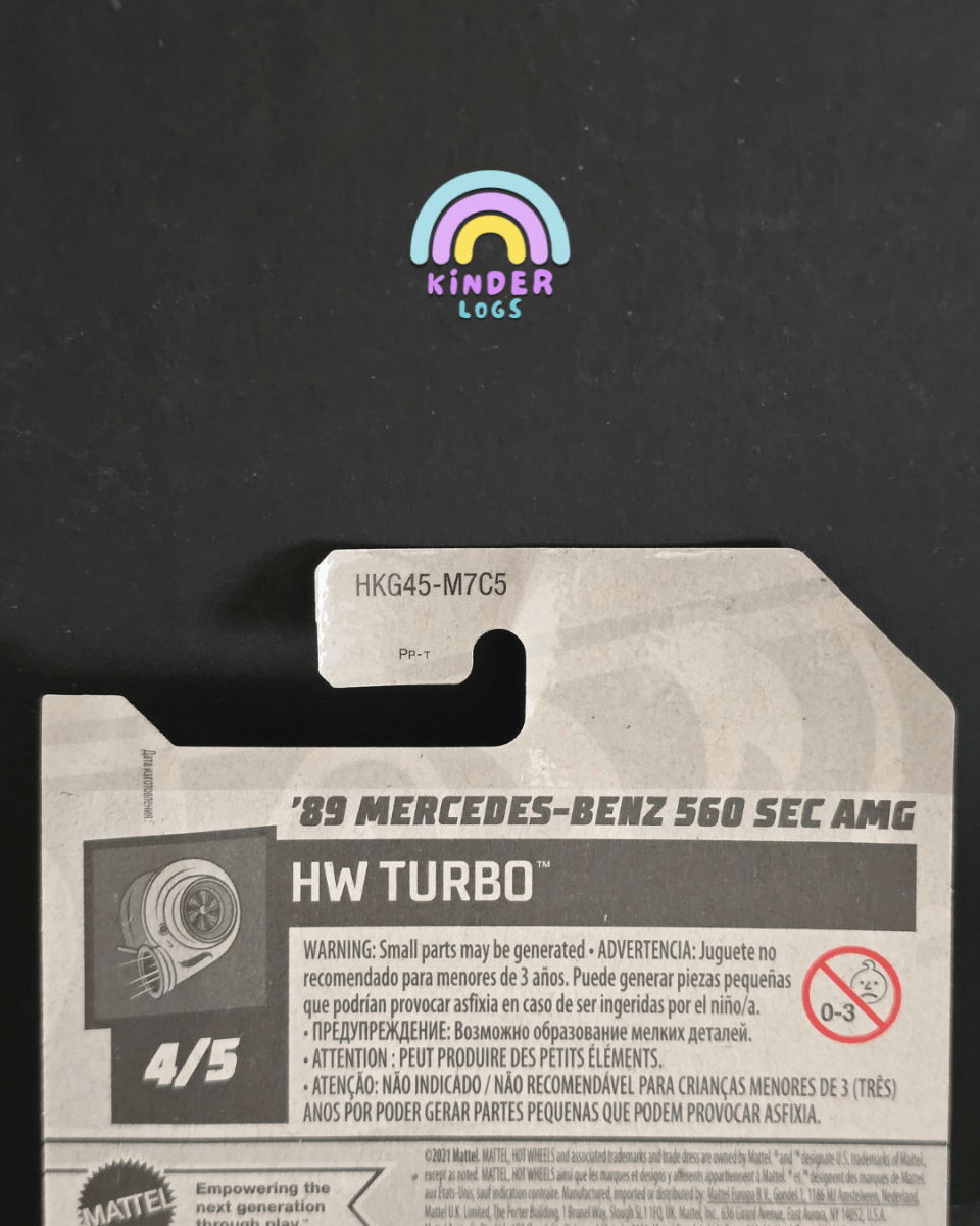 Hot Wheels 1989 Mercedes - Benz 560 SEC AMG - Black (Imported) - Kinder Logs