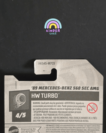 Hot Wheels 1989 Mercedes - Benz 560 SEC AMG - Black (Imported) - Kinder Logs