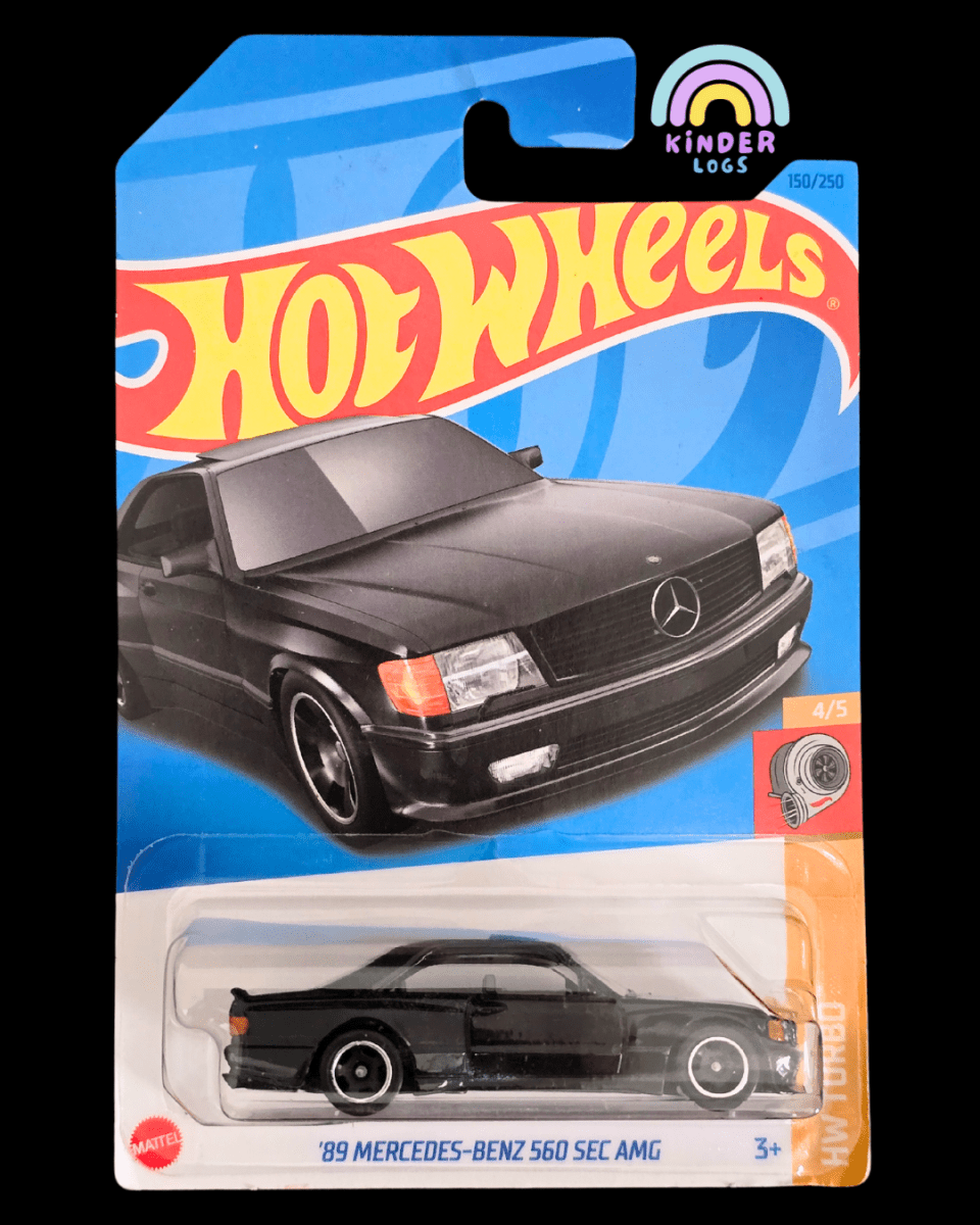 Hot Wheels 1989 Mercedes - Benz 560 SEC AMG - Black (Imported) - Kinder Logs