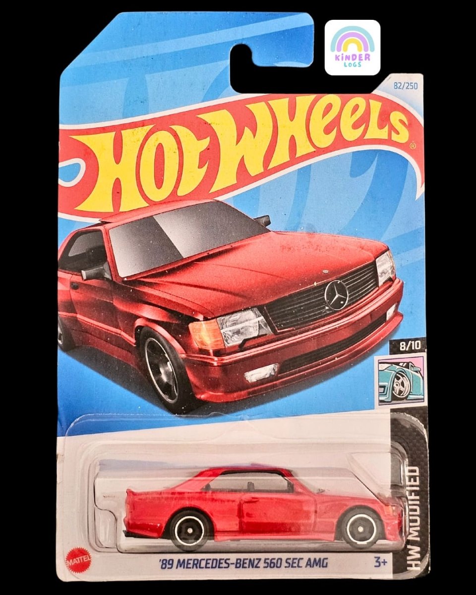 Hot Wheels 1989 Mercedes - Benz 560 SEC AMG - Red Color - Kinder Logs
