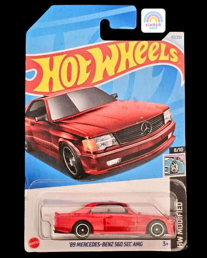 Hot Wheels 1989 Mercedes - Benz 560 SEC AMG - Red Color - Kinder Logs