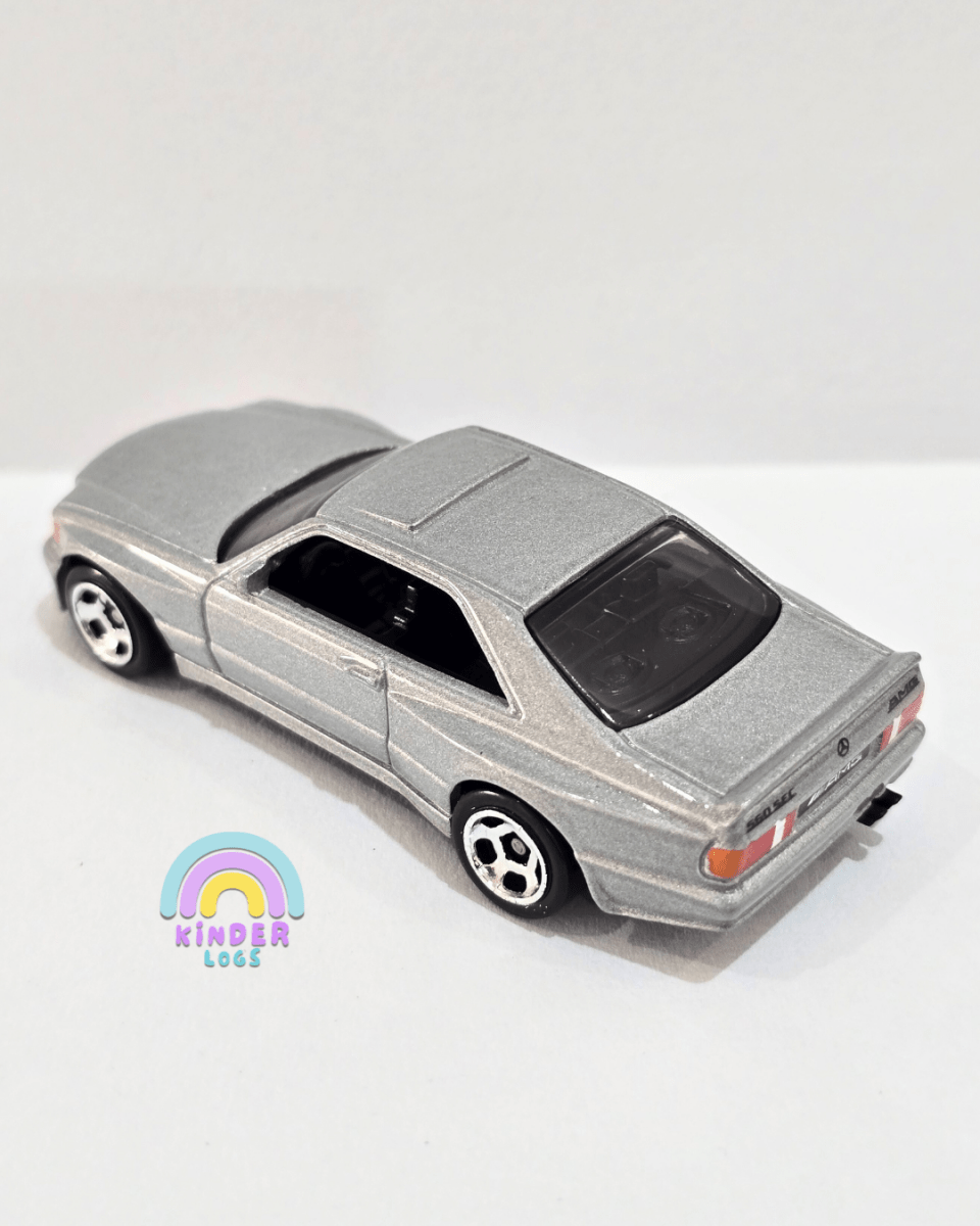 Hot Wheels 1989 Mercedes - Benz 560 SEC AMG - Silver (Uncarded) - Kinder Logs