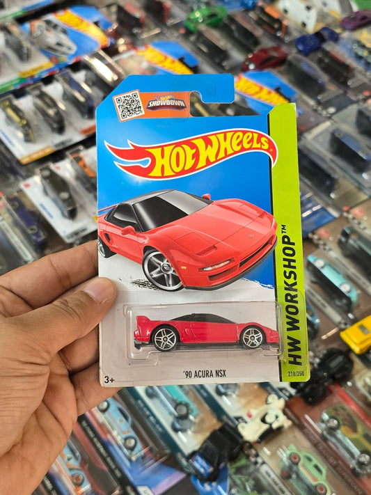 Hot Wheels 1990 Acura NSX - Red (2015 Card) - Kinder Logs
