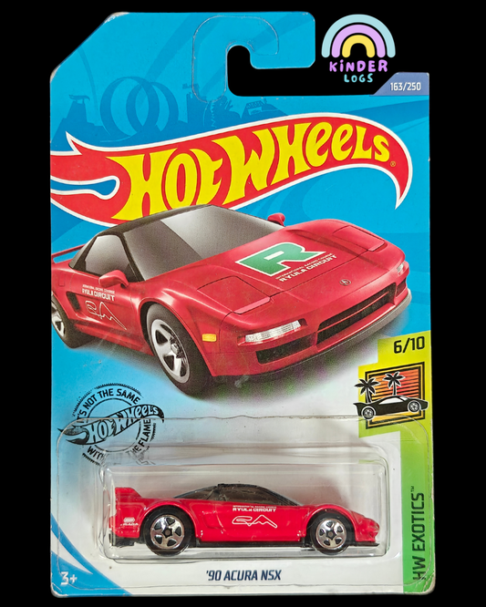 Hot Wheels 1990 Acura NSX Ryula Circuit - Red (Imported - 2017 Card) - Kinder Logs
