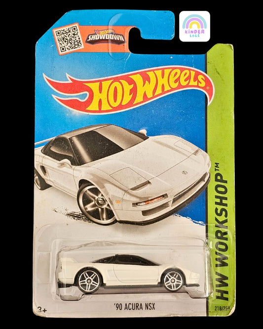 Hot Wheels 1990 Acura NSX (White Color) - Kinder Logs
