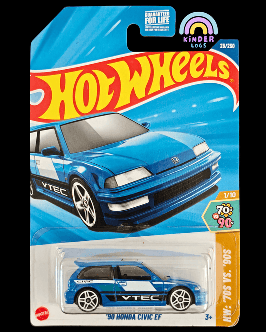 Hot Wheels 1990 Honda Civic EF - Blue (Imported) - Kinder Logs