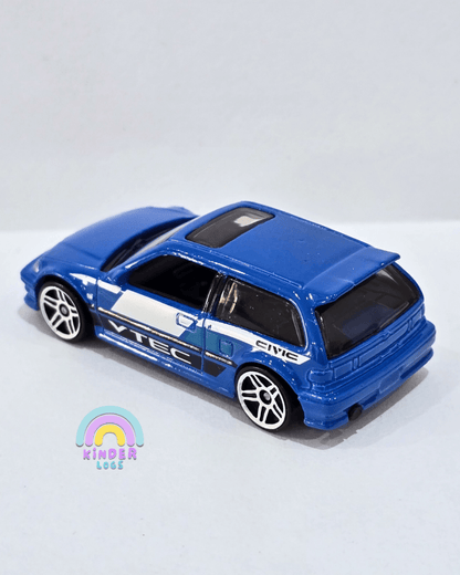 Hot Wheels 1990 Honda Civic EF - Blue (Uncarded) - Kinder Logs