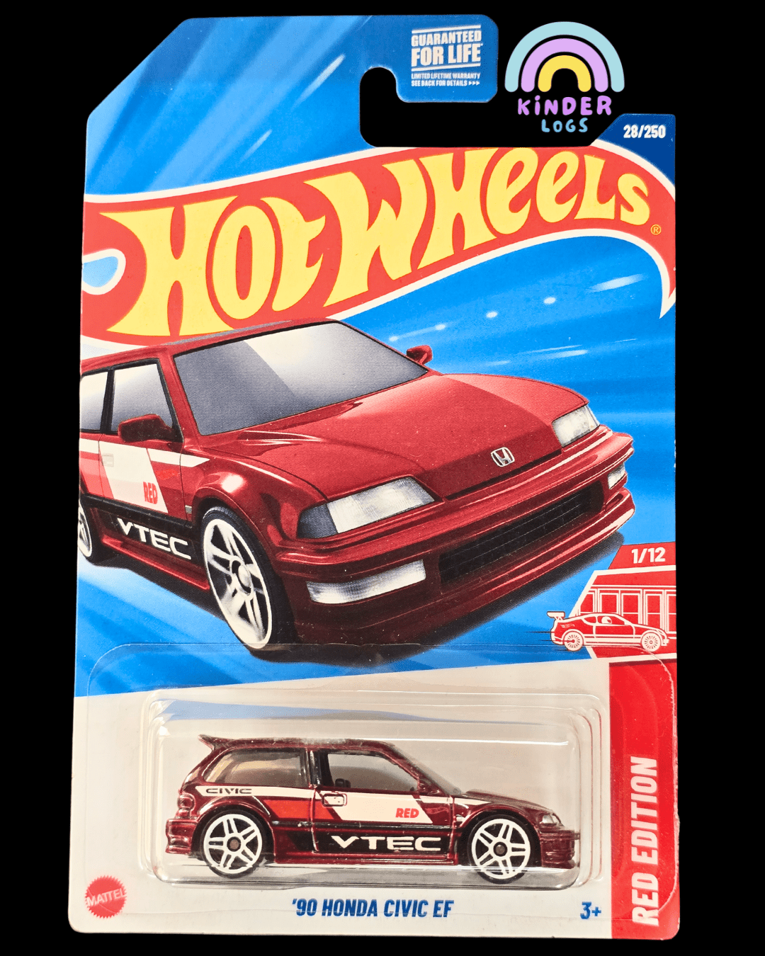 Hot Wheels 1990 Honda Civic EF Red Edition (Imported) - Kinder Logs