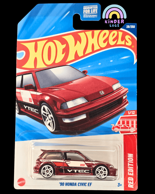 Hot Wheels 1990 Honda Civic EF Red Edition (Imported) - Kinder Logs