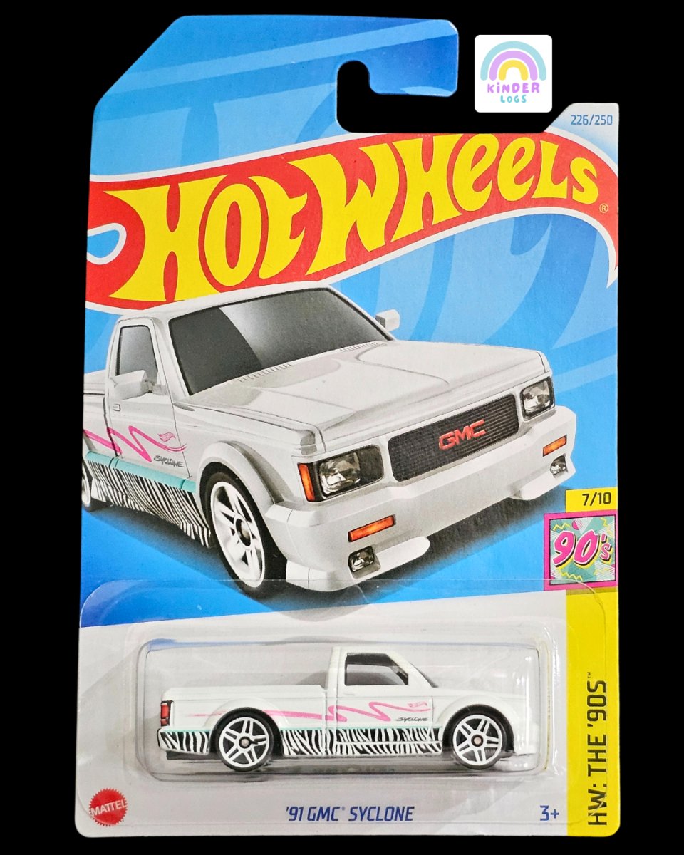 Hot Wheels 1991 GMC Syclone Pickup (M Case) - Kinder Logs