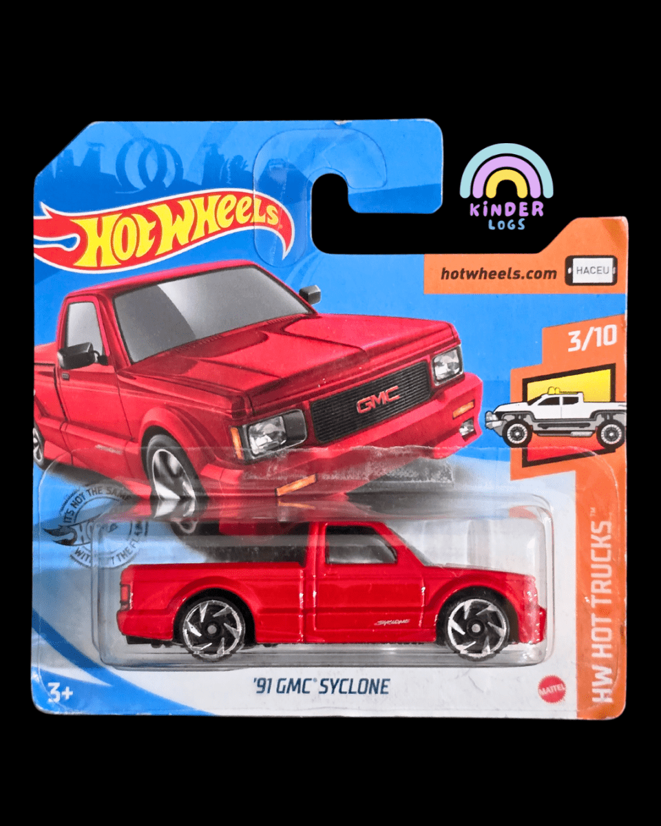 Hot Wheels 1991 GMC Syclone - Short Card (Imported) - Kinder Logs