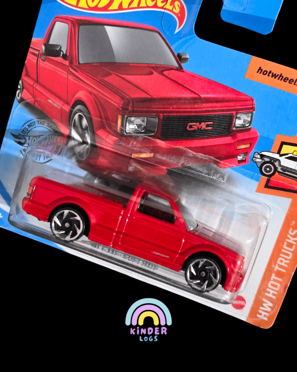 Hot Wheels 1991 GMC Syclone - Short Card (Imported) - Kinder Logs