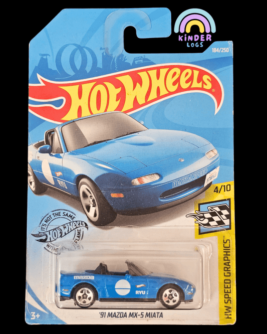 Hot Wheels 1991 Mazda MX - 5 Miata (Blue) - Kinder Logs