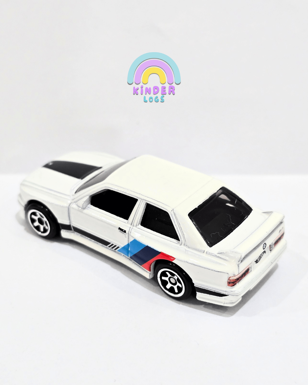 Hot Wheels 1992 BMW M3 - White (Uncarded) - Kinder Logs