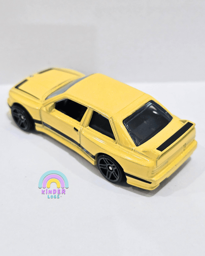 Hot Wheels 1992 BMW M3 - Yellow (Uncarded) - Kinder Logs